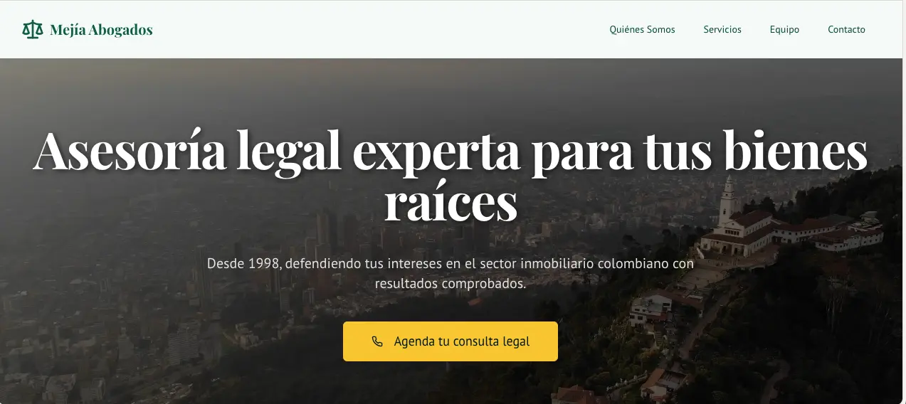 Previsualización de Web para Abogados Inmobiliarios