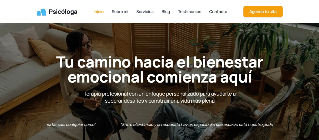 Previsualización de Web para Psicóloga con Blog
