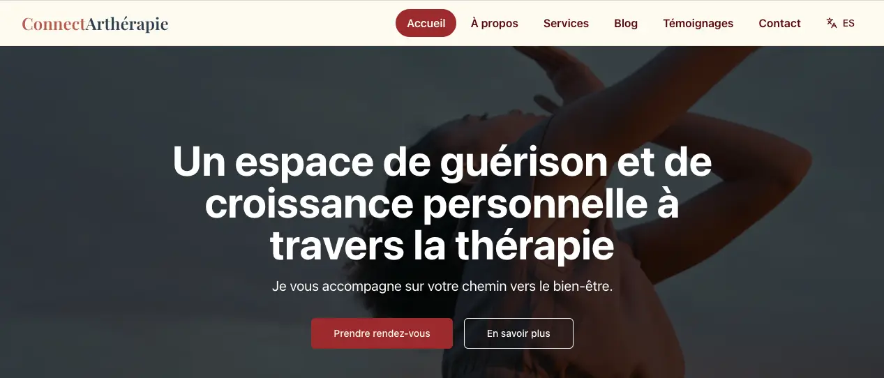 Previsualización de Página de Conexión a través de la Arteterapia