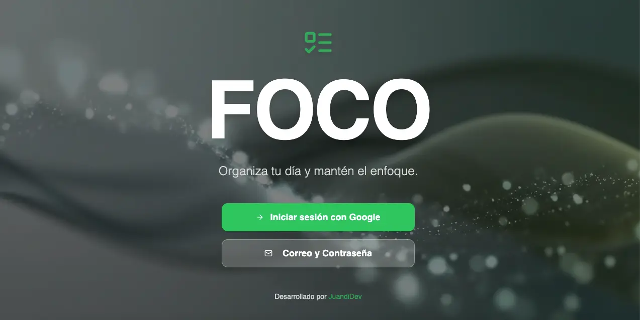 Previsualización de FOCO - App de Productividad
